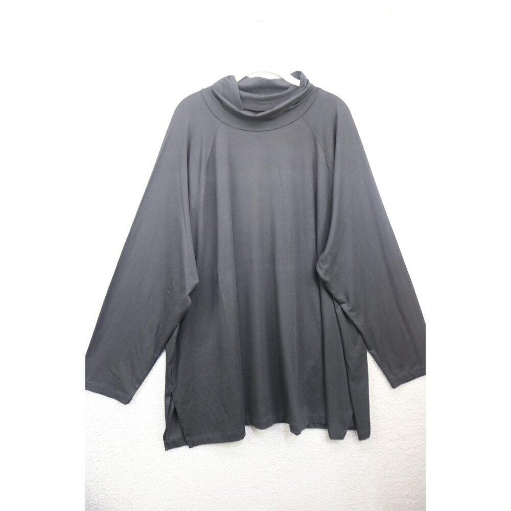 J. Jill Luxe Supima Everyday Turtleneck Tunic-4X-Black-Soft